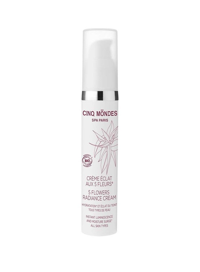 CINQ MONDES Five Flowers Radiance Facial Cream 1.7 Fl.Oz.- Light Weight Day Cream To Enhance Glow And Luminosity With Kombucha And Tropical Flower Extracts - Image 1